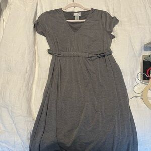 Motherhood Maternity Charcoal V-Neck Dress